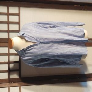 Workshop Republic Clothing Blue and White Striped Button Down Top Sz S NWT